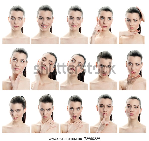 Collection Young Woman Facial Expressions Full Stock Photo (Edit Now ...