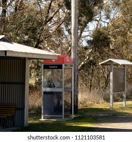 Collector, New South Wales - August 18th 2013: Telstra Payphone Booth In The Regional Town Of Collector NSW