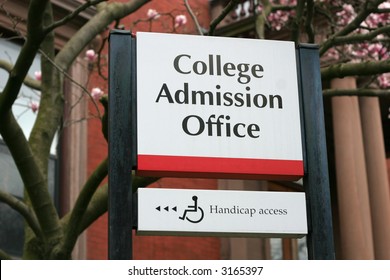 College Admission Office Sign