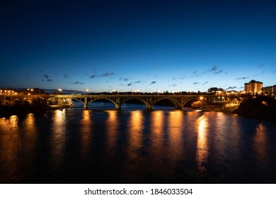 College Bridge At Sunrise In Saskatoon On A Chilly Fall Morning