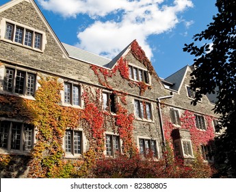 College Dorm With Ivy Clad Walls