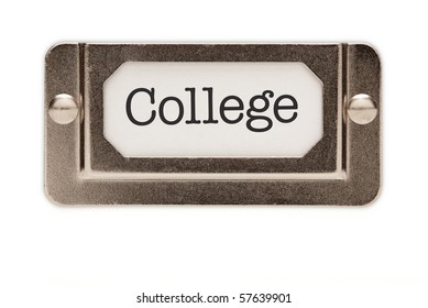 College File Drawer Label Isolated On A White Background.