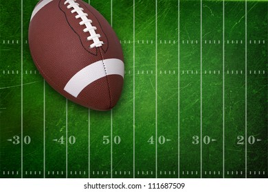 College Football Against Textured Field Background