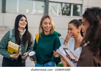 College friends enjoy hanging out after classes - Powered by Shutterstock