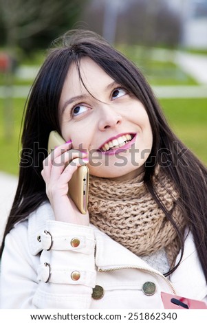 college girl with phone