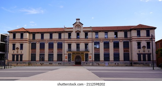 College Jean Moulin In Perpignan City Large Facade With French Text Liberty Equality Fraternity Secularism Solidarity On Facade Building