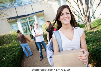 College: Move In Day For New Students At The Dorm