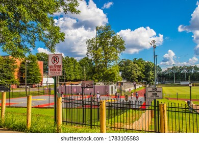 College Park, Ga / USA - 07 23 20: People Playing Sports Together During The Covid-19 Pandemic