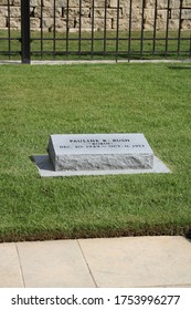 College Station, Texas - October 10 2019: George H. W. Bush Presidential Library grave site of George H. W. and Barbara Bush