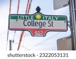 The College street sign in Little Italy Toronto.