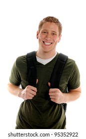 College Student With Huge Smile Holding Book Bag