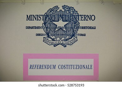 Collegno, Italy - December 4, 2016: Voting For Italian Constitutional Referendum, December 4, 2016