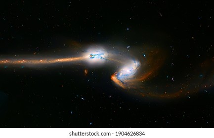 Colliding galaxies, Supernova Core pulsar neutron star. Elements of this image furnished by NASA. Retouched image.  - Powered by Shutterstock