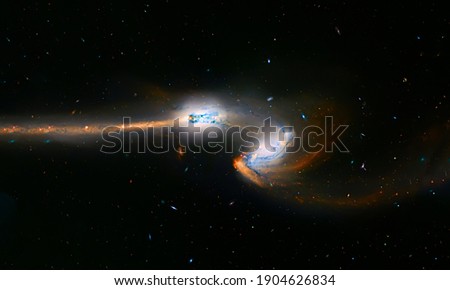 Colliding galaxies, Supernova Core pulsar neutron star. Elements of this image furnished by NASA. Retouched image. 