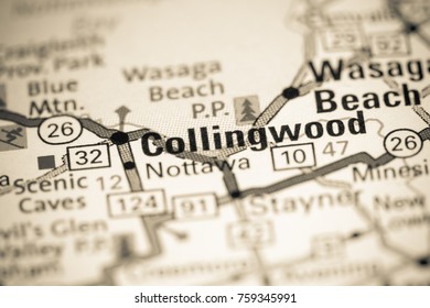 Collingwood. Canada on a map.