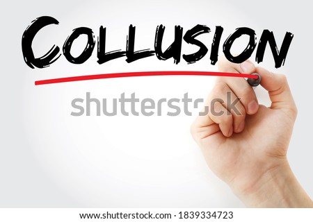 Collusion text with marker, concept background