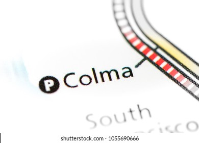 Colma Station. San Francisco Metro Map.