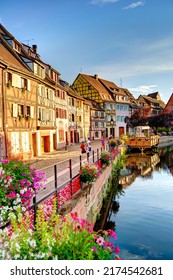 Colmar, France - June 2022 : Historical Center In Sunny Weather, HDR Image