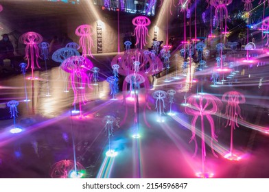 Coloerful Light Installation Art Of Jellyfish