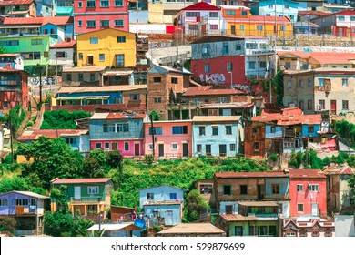 Coloful Houses In Valparaiso Chile