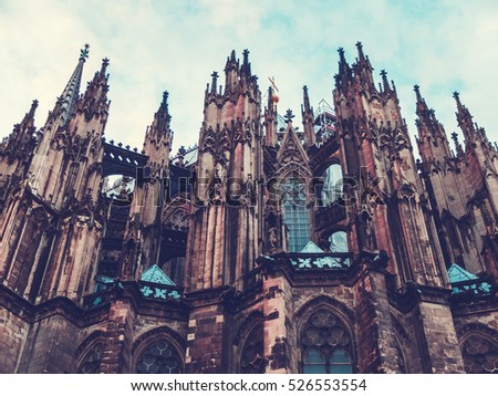 View of Cologne Cathedral from Cologne-Mülheim harbour
