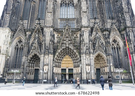 Cologne Cathedral (officially High Cathedral of Saint Peter) is a Roman Catholic cathedral in Cologne, Germany. It is Germany's most visited landmark and currently the tallest twin-spired church