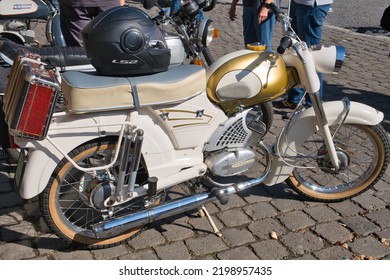 Cologne, Germany, 09-04-2022 - Zündapp Falconette Moped, Built From 1961-1962 In Munich, Germany