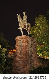 COLOGNE. GERMANY. 19 JUNE 2016 : Kaiser Wilhelm I equestrian statue on Hohenzollern bridge in Cologne (Koln). Germany