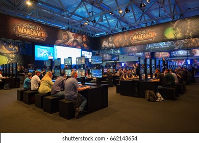 Cologne, Germany, August 13, 2014: Blizzard pavilion on gamescom. Gamescom is a trade fair for video games held annually at the Koelnmesse in Cologne. 