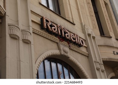 Cologne, Germany - August 28, 2022: Sign Of Rafaello Candy Store Outdoors