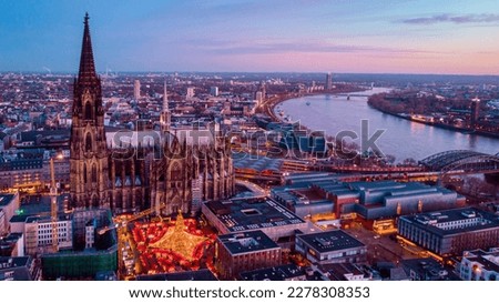 Similar – Image, Stock Photo Christmas market at Cologne Cathedral