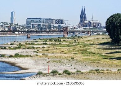 Cologne, Germany July 19, 2022: Low Water Level On The Rhine In Cologne
