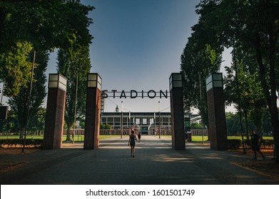 Cologne, Germany - July 24, 2019: Entrance of Rhein energie stadion of FC Koln