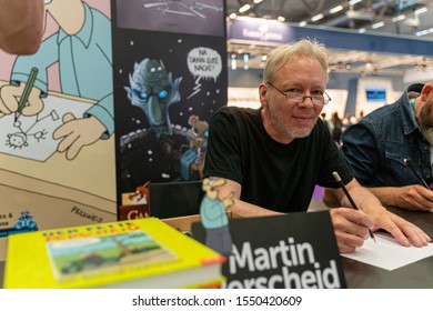 COLOGNE, GERMANY - JUN 28th 2019: Martin Perscheid (*1966, German Cartoonist) At CCXP Cologne, A Four Day Fan Convention