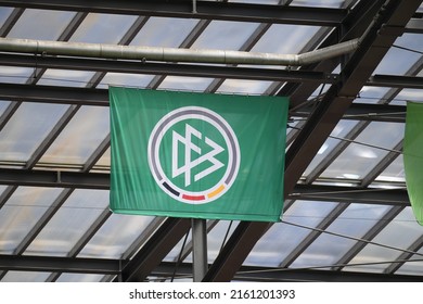 COLOGNE, GERMANY - MAY 27, 2022: Flag DFB. DFB Pokal Finale Der Frauen 2022