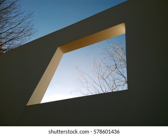 COLOGNE, GERMANY - NOVEMBER 28, 2016: View From Inside The Garden Gallery Artwork By Sou Fujimoto.