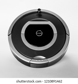 Cologne, Germany - October 23 2018: Tof View Of An IRobot Roomba Hoover.