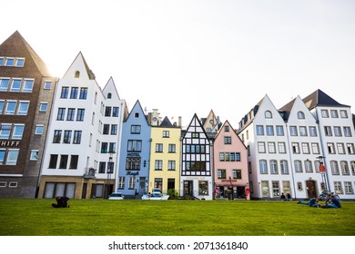 COLOGNE, GERMANY - Sep 26, 2021: A low angle shot of a residential building in Koln, Germany