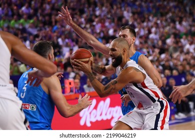 COLOGNE, GERMANY - SEPTEMBER 7, 2022: Evan Fournier. The Basketball Match Of Eurobasket 2022 France Vs Slovenia