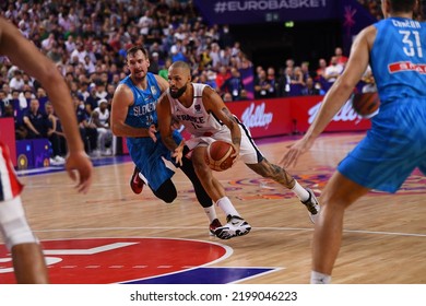 COLOGNE, GERMANY - SEPTEMBER 7, 2022: Evan Fournier. The Basketball Match Of Eurobasket 2022 France Vs Slovenia