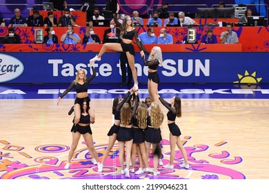 COLOGNE, GERMANY - SEPTEMBER 7, 2022: Basketball Dance Cheerleaders Team. The Basketball Match Of Eurobasket 2022 France Vs Slovenia