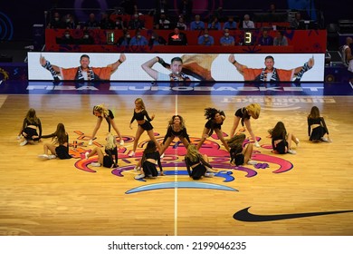 COLOGNE, GERMANY - SEPTEMBER 7, 2022: Basketball Dance Cheerleaders Team. The Basketball Match Of Eurobasket 2022 France Vs Slovenia