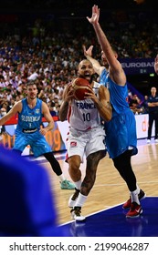 COLOGNE, GERMANY - SEPTEMBER 7, 2022: Evan Fournier. The Basketball Match Of Eurobasket 2022 France Vs Slovenia