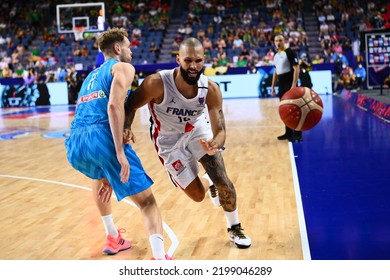 COLOGNE, GERMANY - SEPTEMBER 7, 2022: Evan Fournier. The Basketball Match Of Eurobasket 2022 France Vs Slovenia