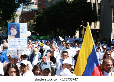 Bogotá, Colombia; 18/02/2009: March In The City Of Bogota Against The Revolutionary Armed Forces Of Colombia (Farc)