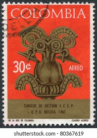 COLOMBIA - CIRCA 1967: A stamp printed in the Columbia, is depicted Bird pectoral, circa 1967