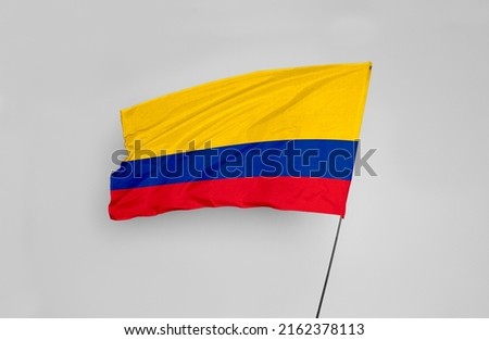 The Colombia flag is isolated on a white background with a clipping path. flag symbols of Colombia. flag frame with empty space for your text.