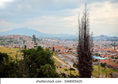 Zipaquirá, Colombia. A Wide Shot Of Zipaquirá, A Municipality Northeast Of Bogota Known As The Home Of The Salt Cathedral, A Subterranean Church Built In A Salt Mine.