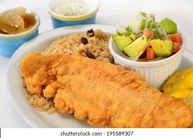 Colombian Cuisine. Breaded Fish.