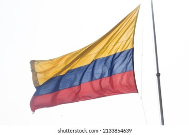 Colombian Flag Waving At Noon